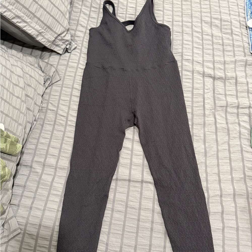 Target Gray Jumpsuit with Structured Fabric